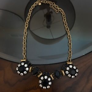 Jcrew navy blue jewel flower necklace